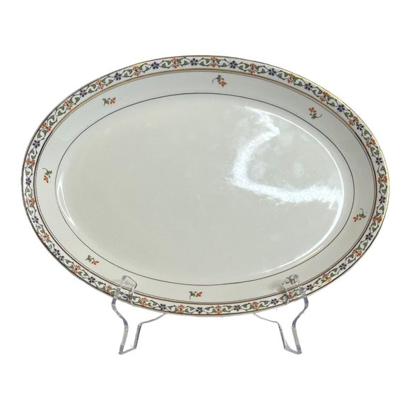 Vintage John Haddock Sons Royal Vitreous England Serving Tray Platter 12.5" - Picture 2 of 6